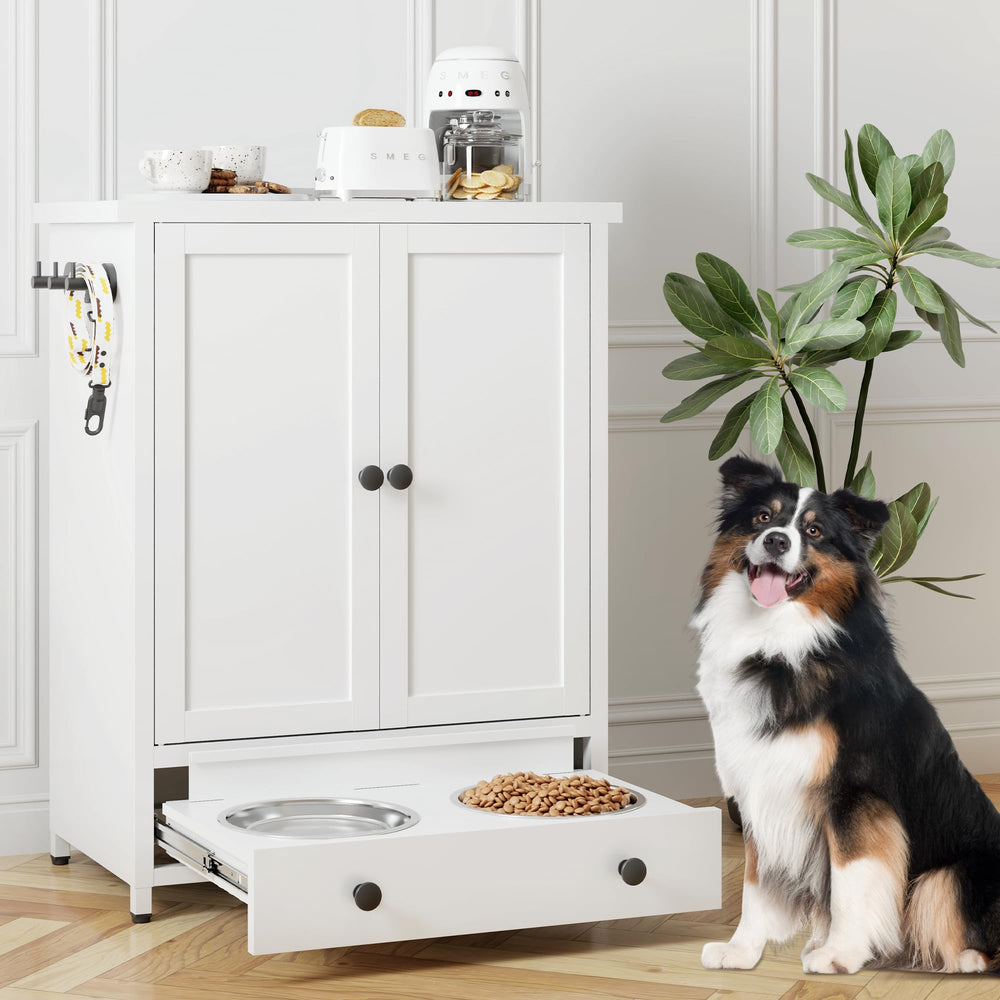 Fmlud dog feeding station top view for organized meals