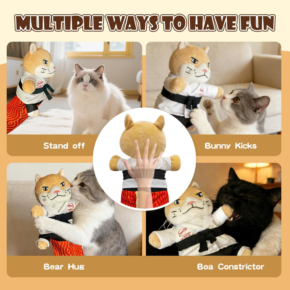 Fmnung karate kitty puppet feathers attachment adds fresh interest.