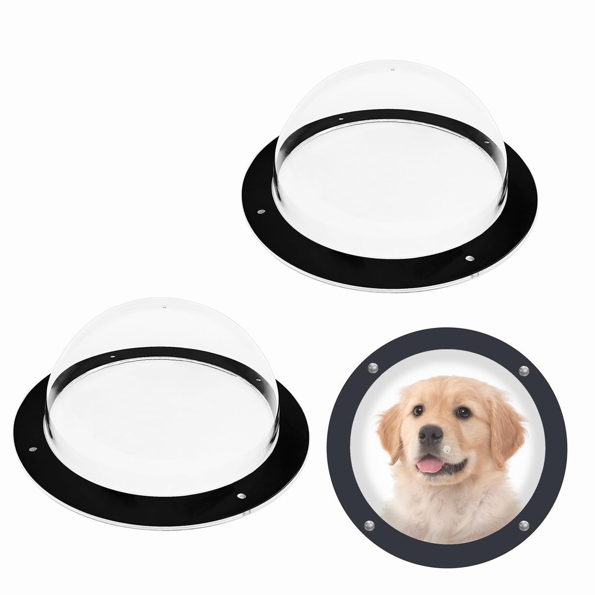FMOACEN clear dog fence window 12.5 inch panoramic view for curious dogs