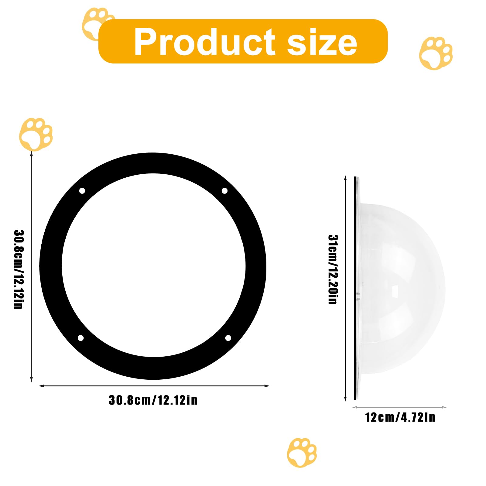 FMOACEN acrylic pet peek window enhances safety while observing surroundings
