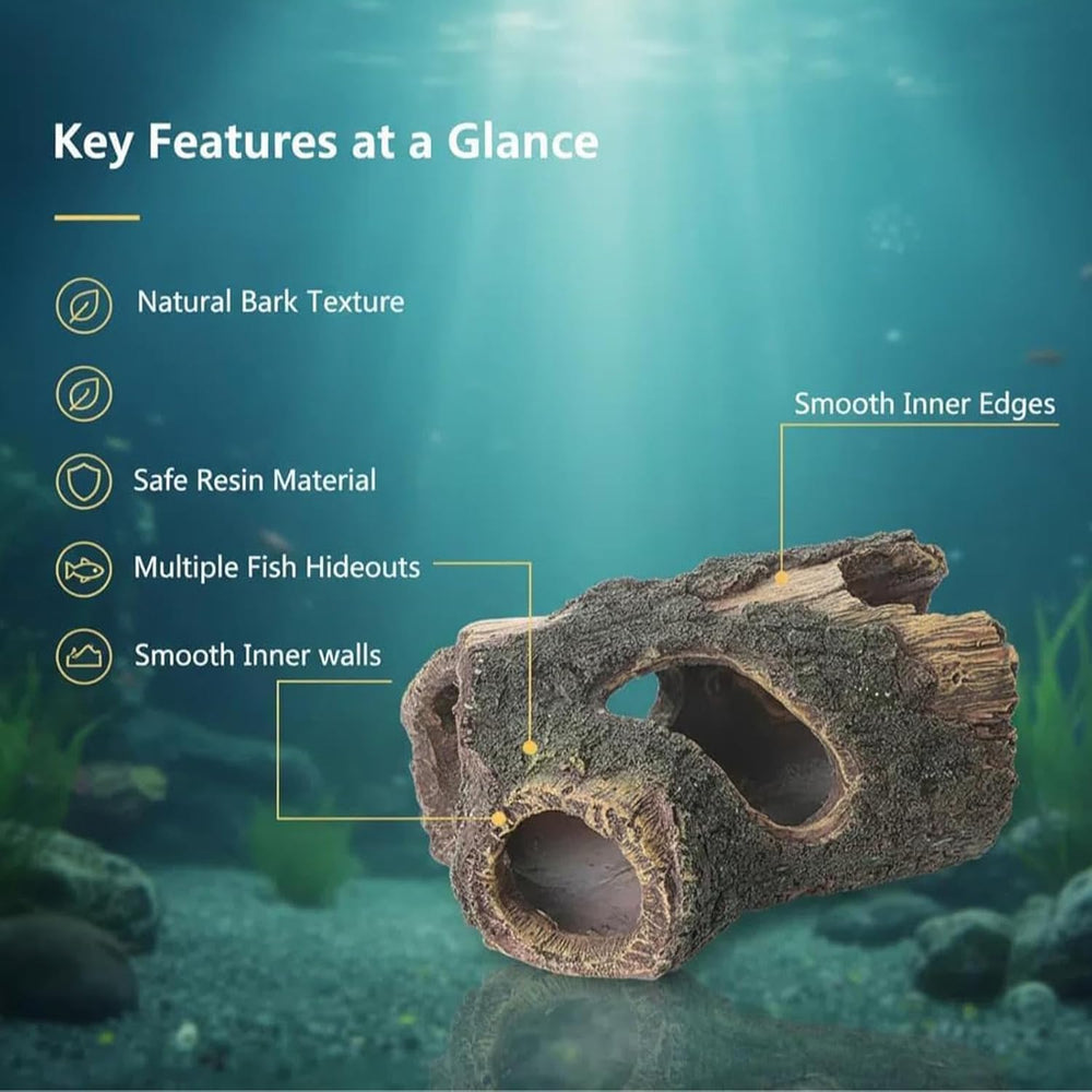 Vivid natural brown resin color remains true in freshwater tanks