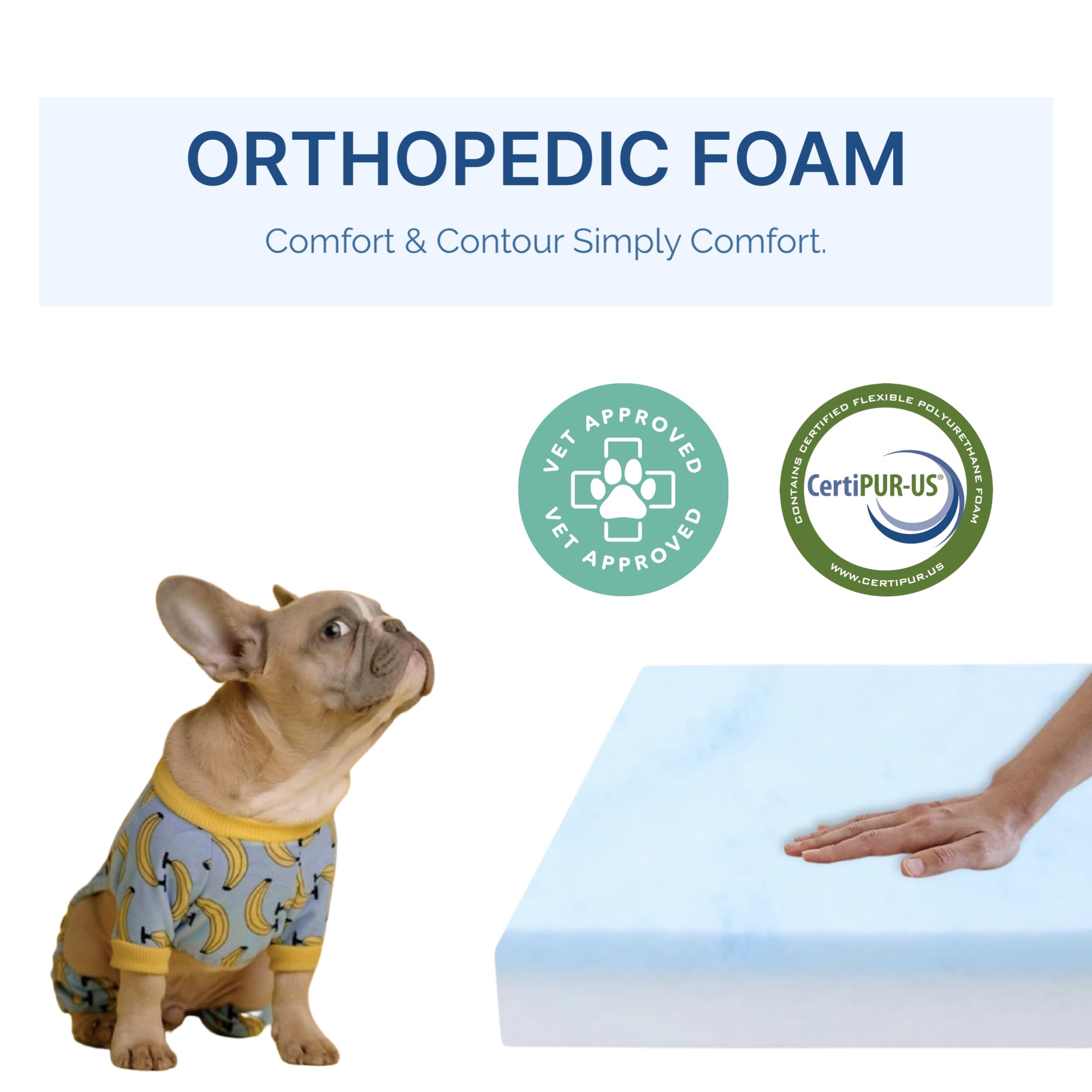 Foam Global dog bed pad with dual-layer design for support