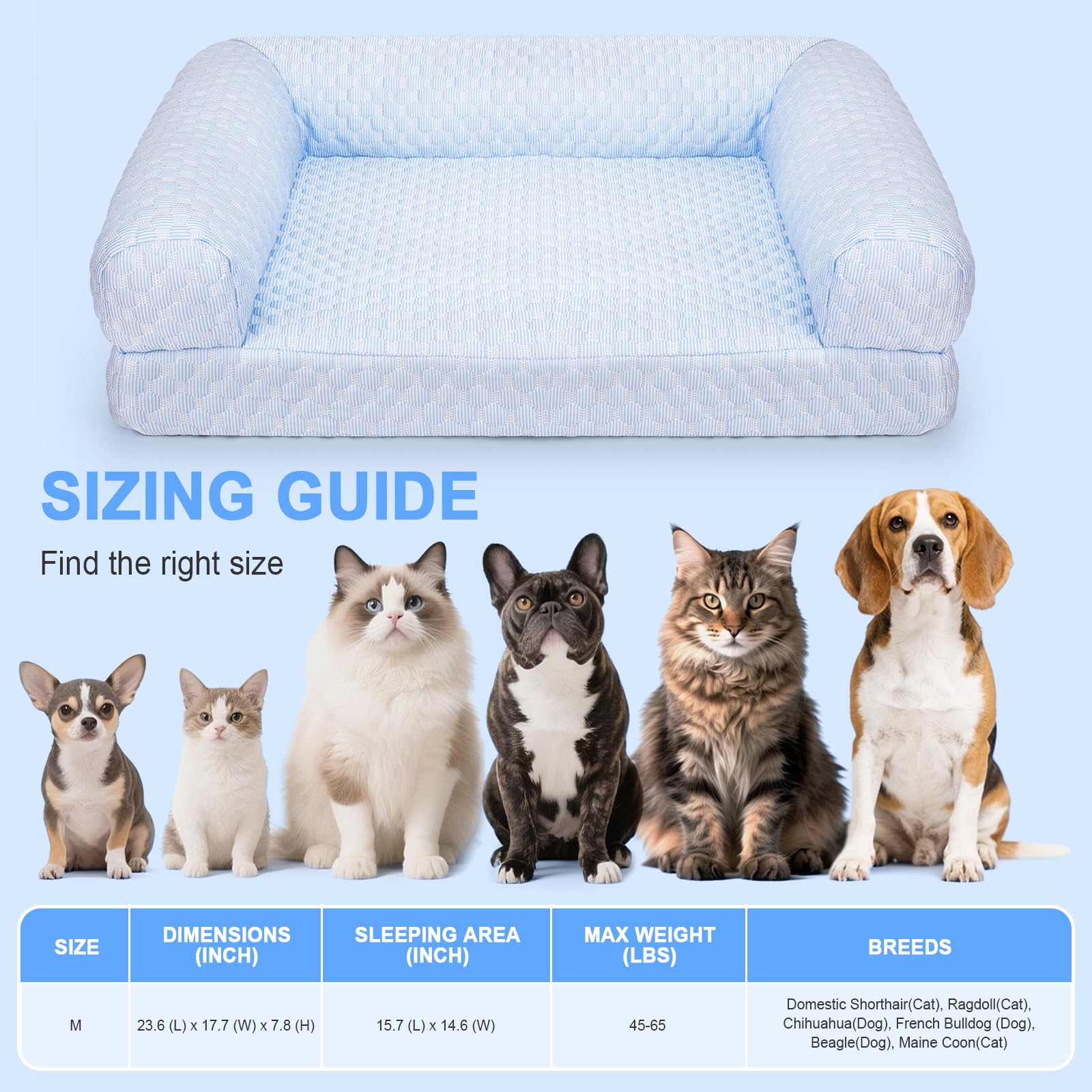 Foamio anti-slip bottom keeps bed securely in place on floors.