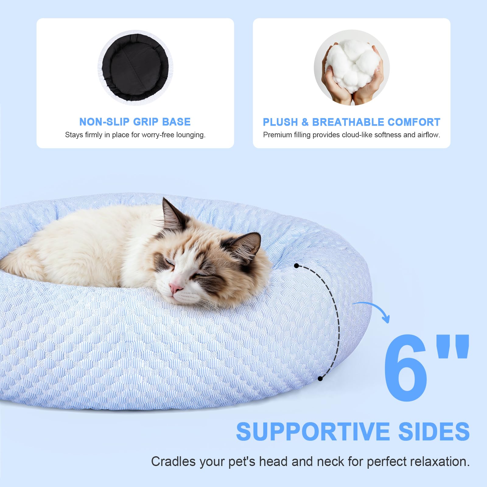 Foamio cooling calming pet sofa cover helps keep your cat or dog relaxed.