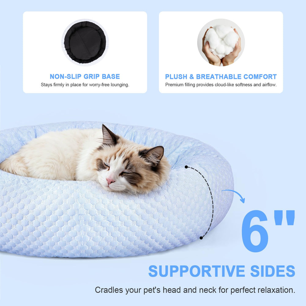 Foamio cooling calming pet sofa cover helps keep your cat or dog relaxed.