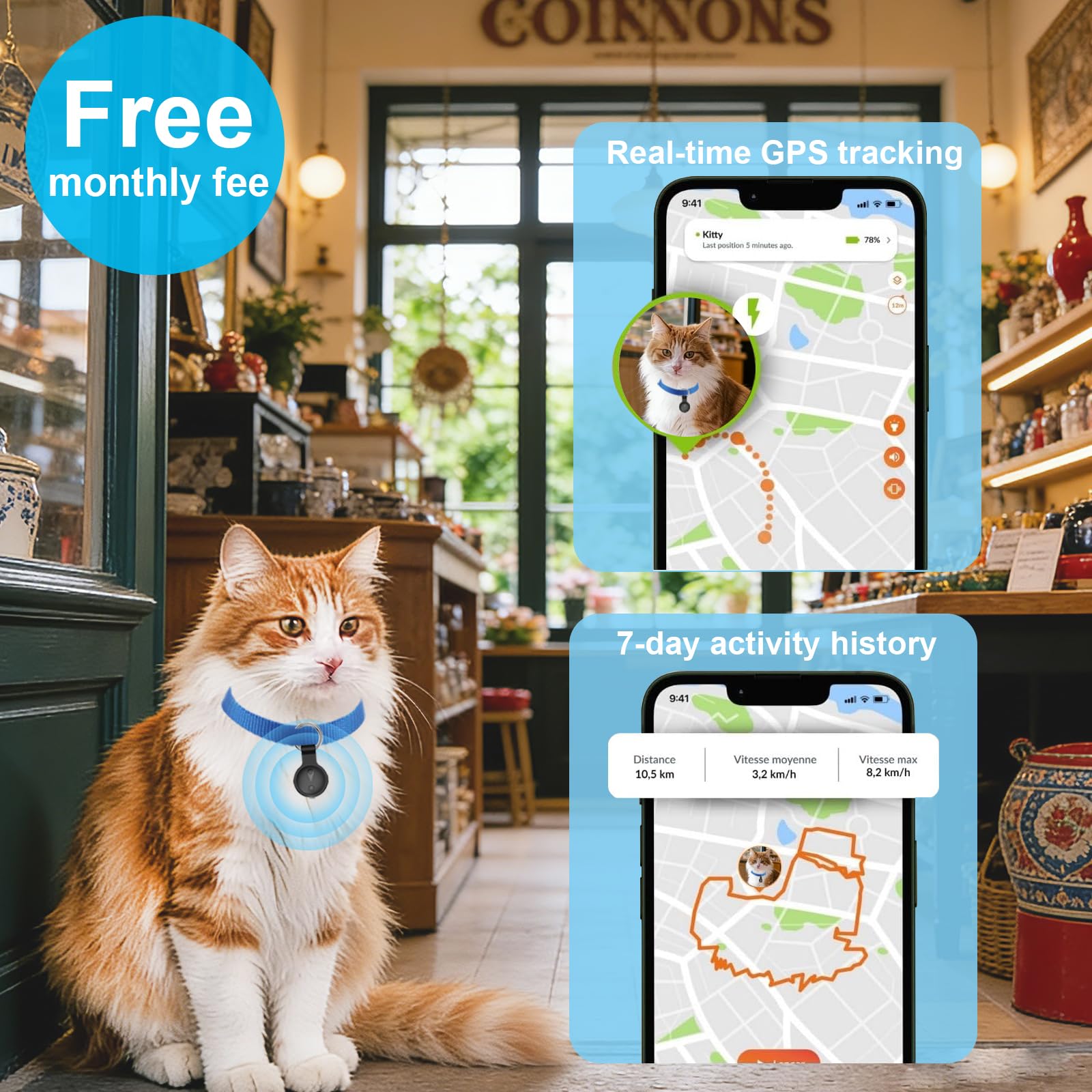 Focushine safe zone alerts notify you when pets roam beyond boundaries.