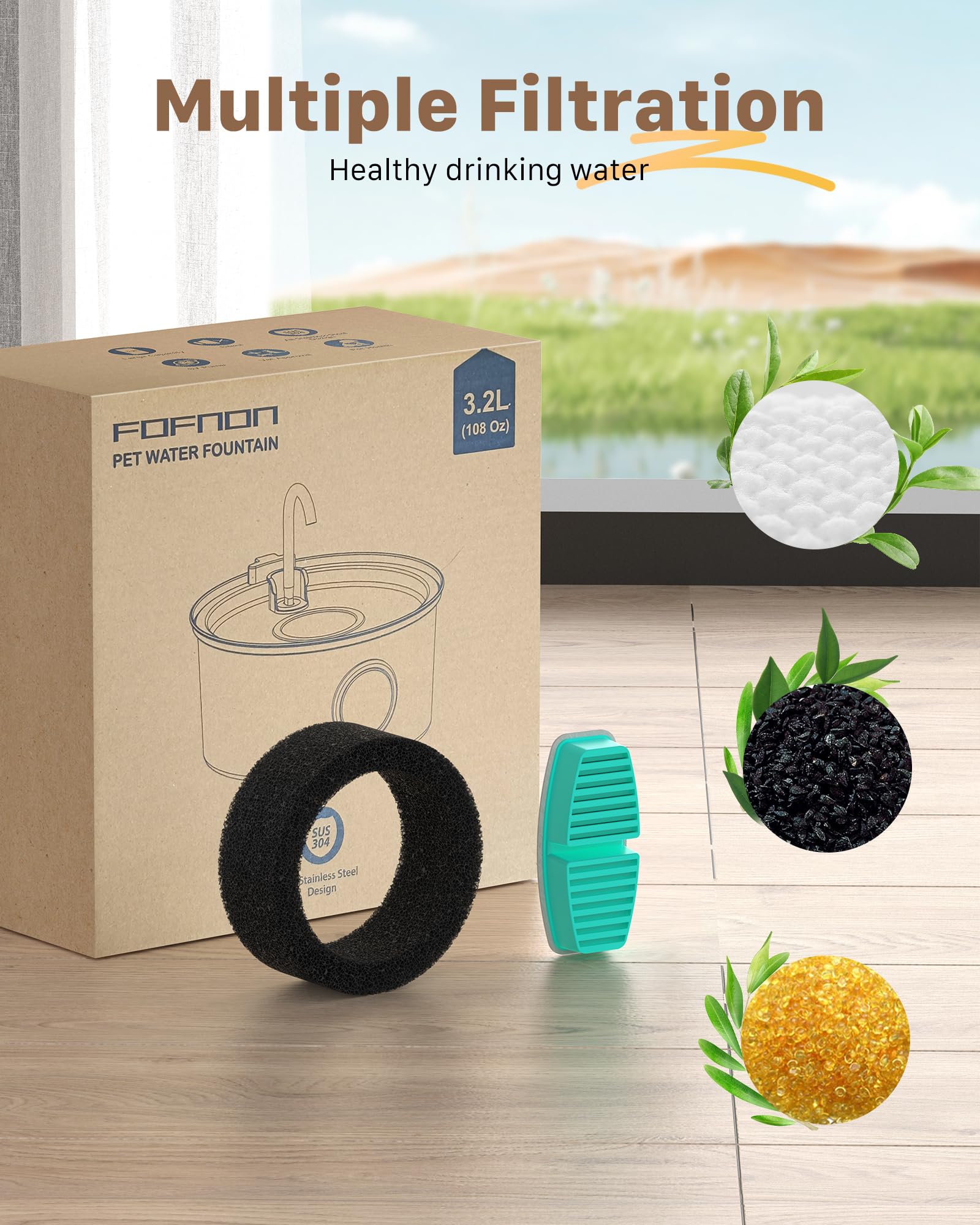 FOFNON 108-ounce capacity reduces frequent refills for busy homes