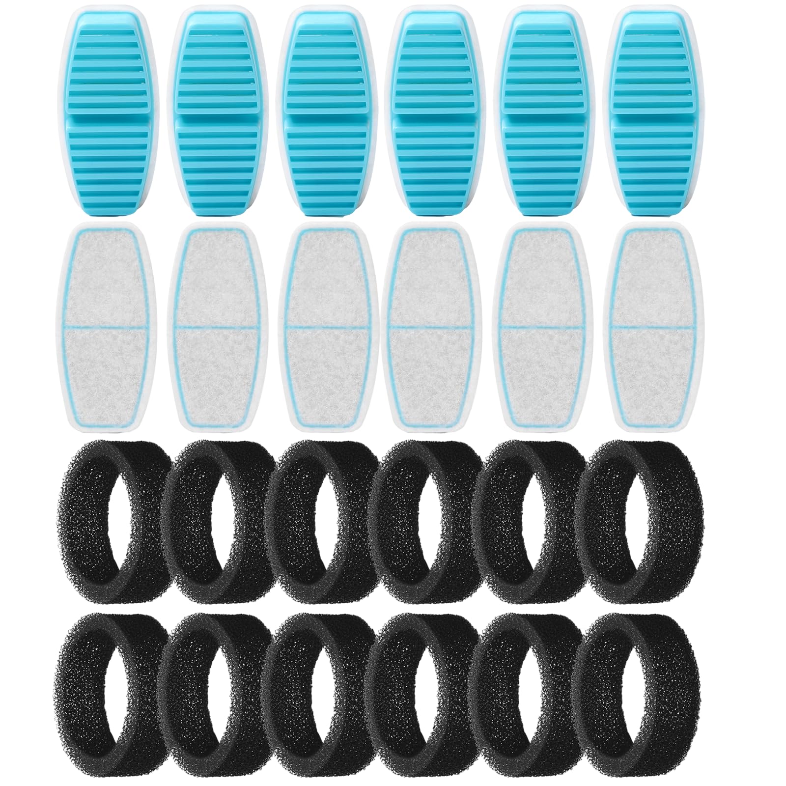 FOFNON cat fountain replacement filter-pack with sealed 12-filter set for fresh water.