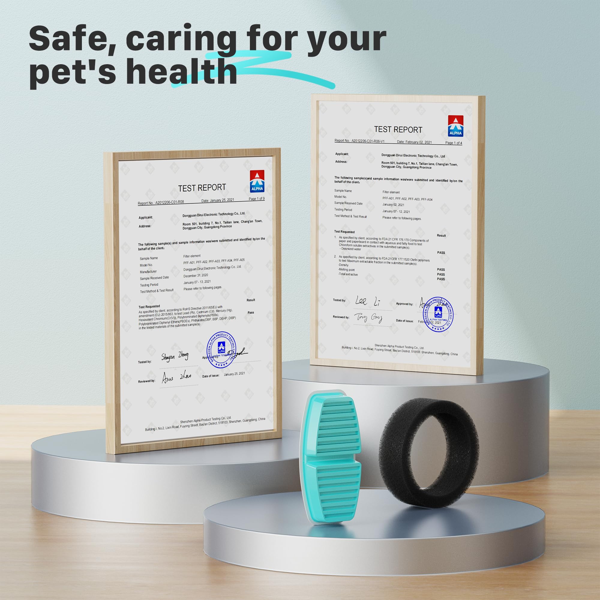 FOFNON packaging highlighting six filters and six sponges in one set.
