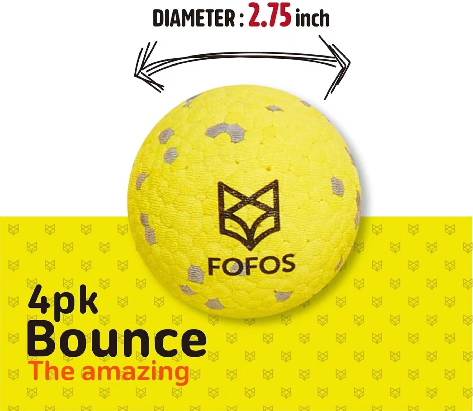FOFOS aggressive-chewer tennis ball, water-ready, ideal for interactive fetch.
