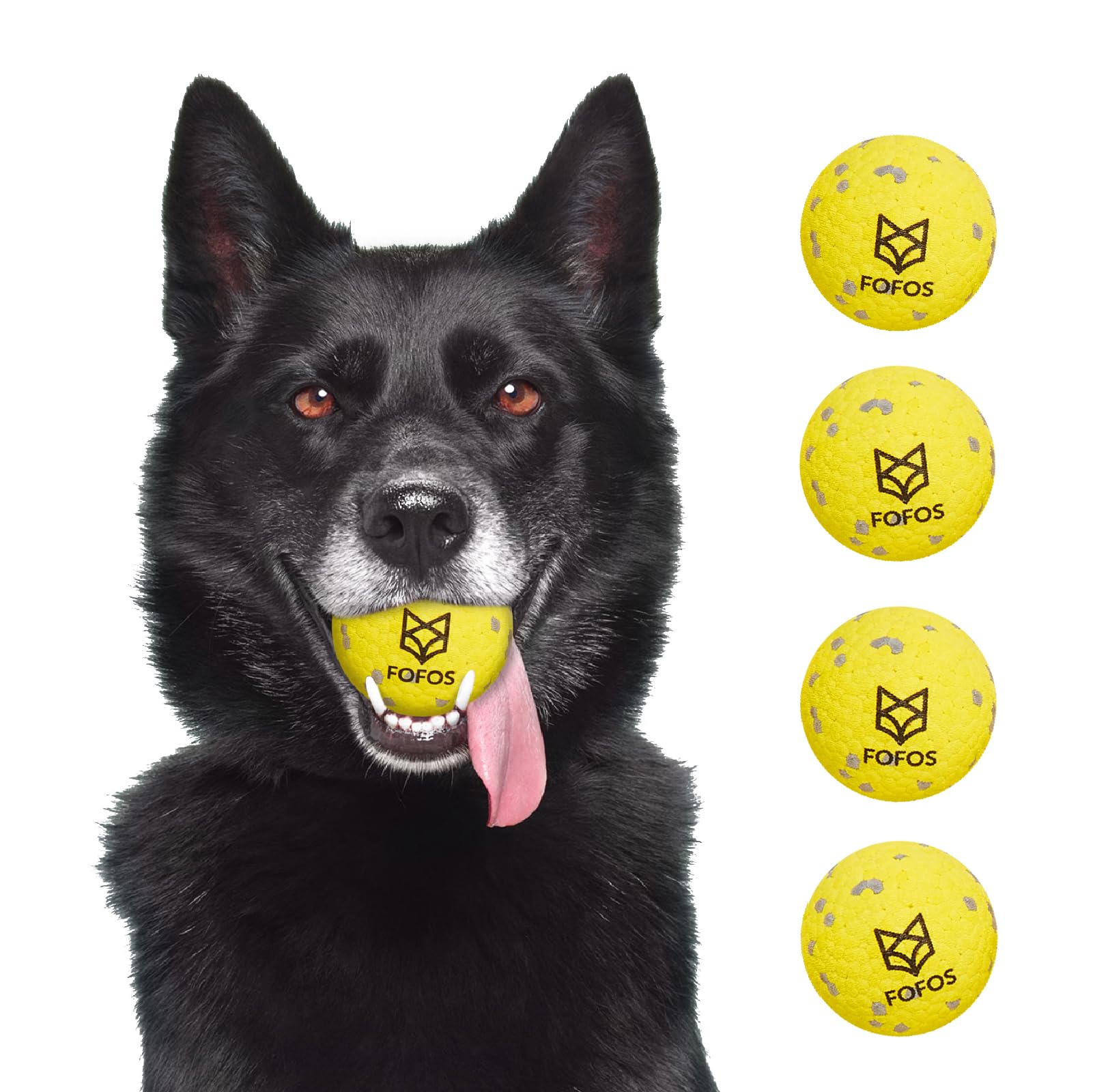 FOFOS dog ball chew toy 2.75-inch for aggressive chewers offers durable, long-lasting play.