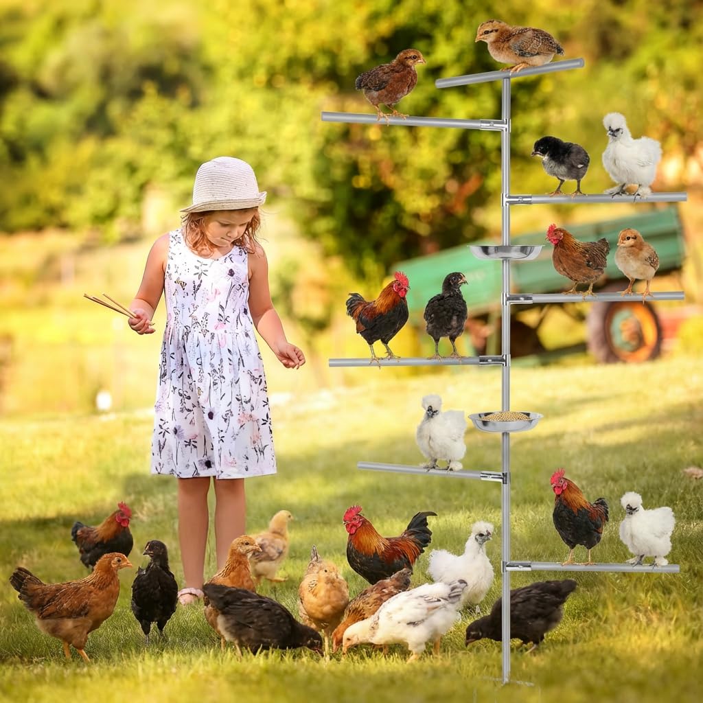 Fogein chicken perch easy-clean tray simplifies maintenance after use.