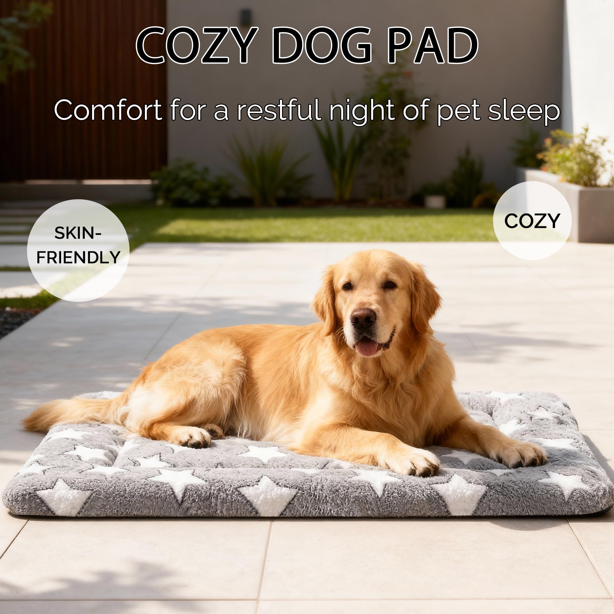 Fogkiss dog bed mat placed inside a crate for stability