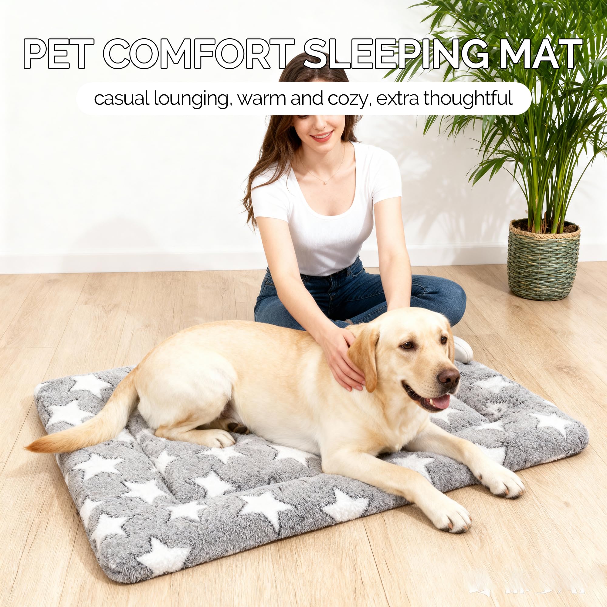 Fogkiss Dog Bed Mat non-slip bottom keeps crate surface stable and safe.