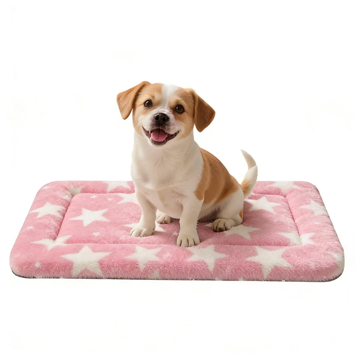 Fogkiss dog bed mat pink stars 24x18 offers cozy warmth for small dogs.