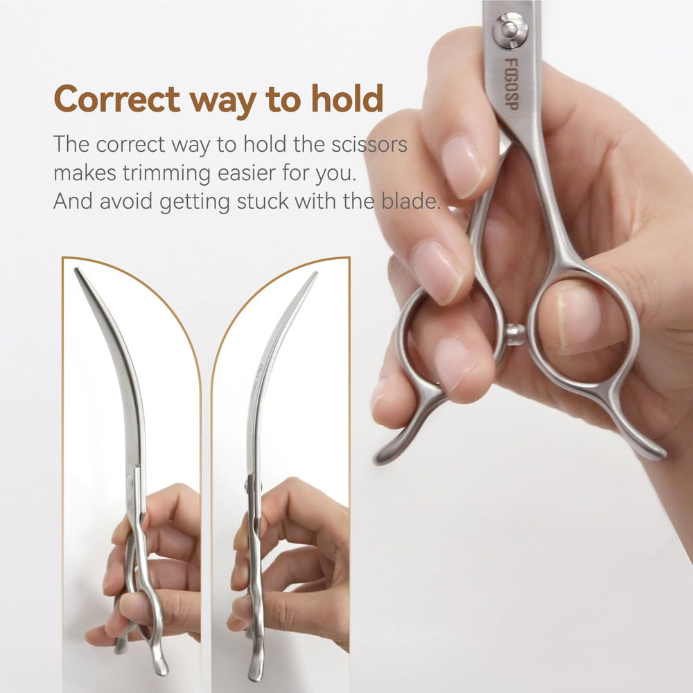 FOGOSP versatile curved shears suitable for long-coated pets and cats.