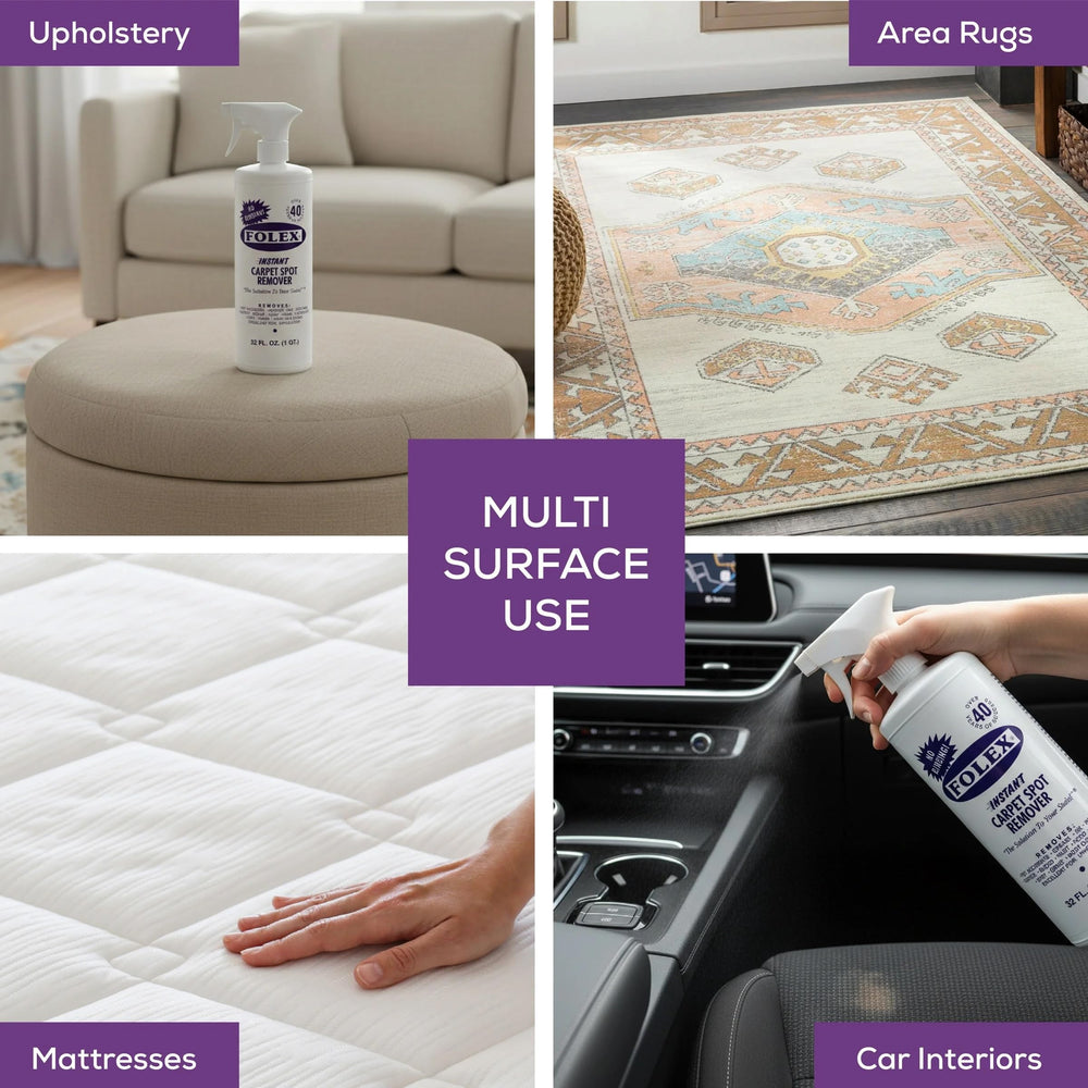 Foam action from FOLEX lifts marks from carpet fibers instantly