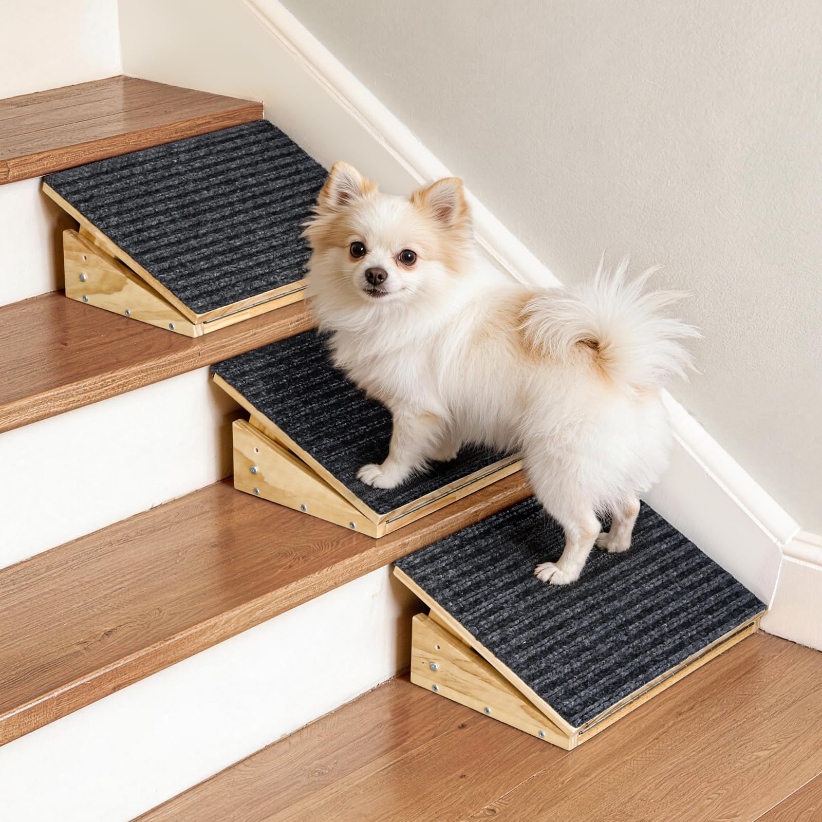 FolifrPets adjustable dog ramp wood shows a versatile ramp for small dogs indoors or outdoors