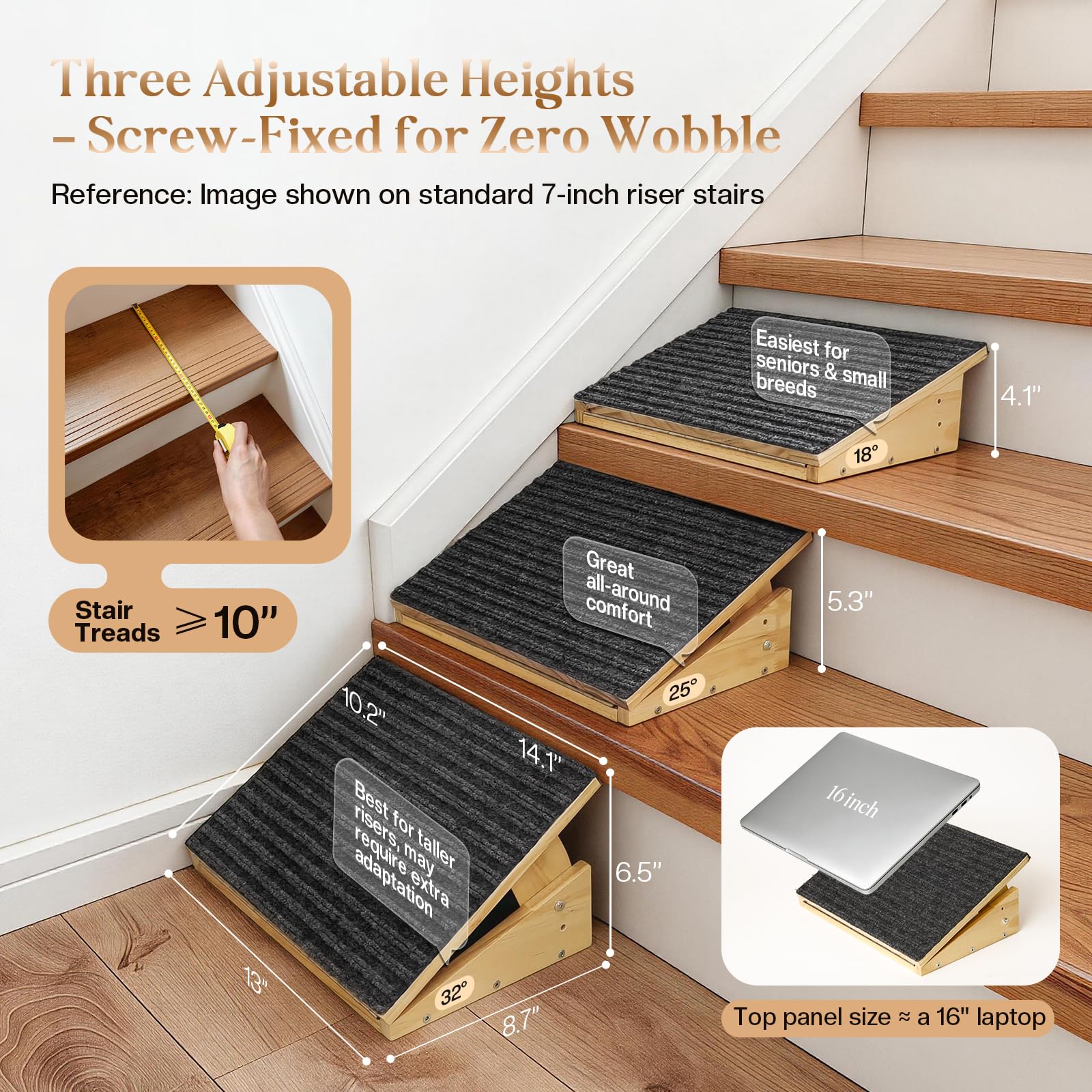 FolifrPets anti-slip carpet surface provides secure grip on various flooring and surfaces