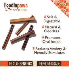 FOODIEPAWS bully sticks in bowl, ideal for training rewards.