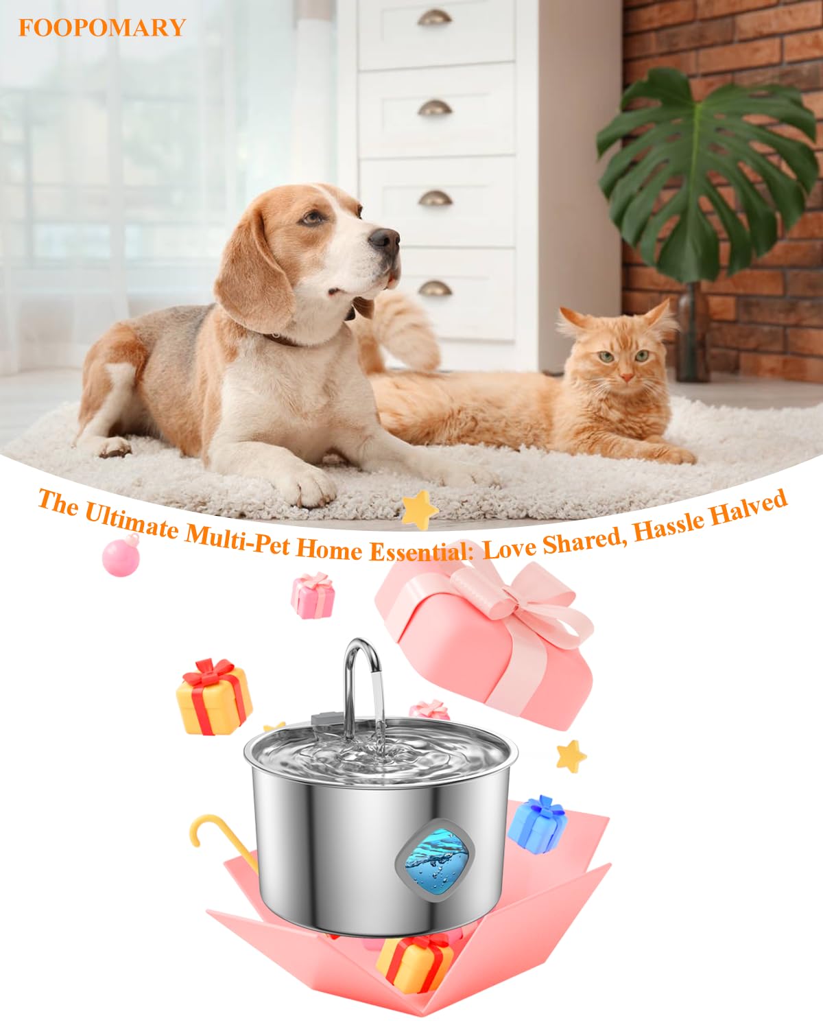 FOOPOMARY ideal for multi-pet homes like cats, small dogs, and rabbits.