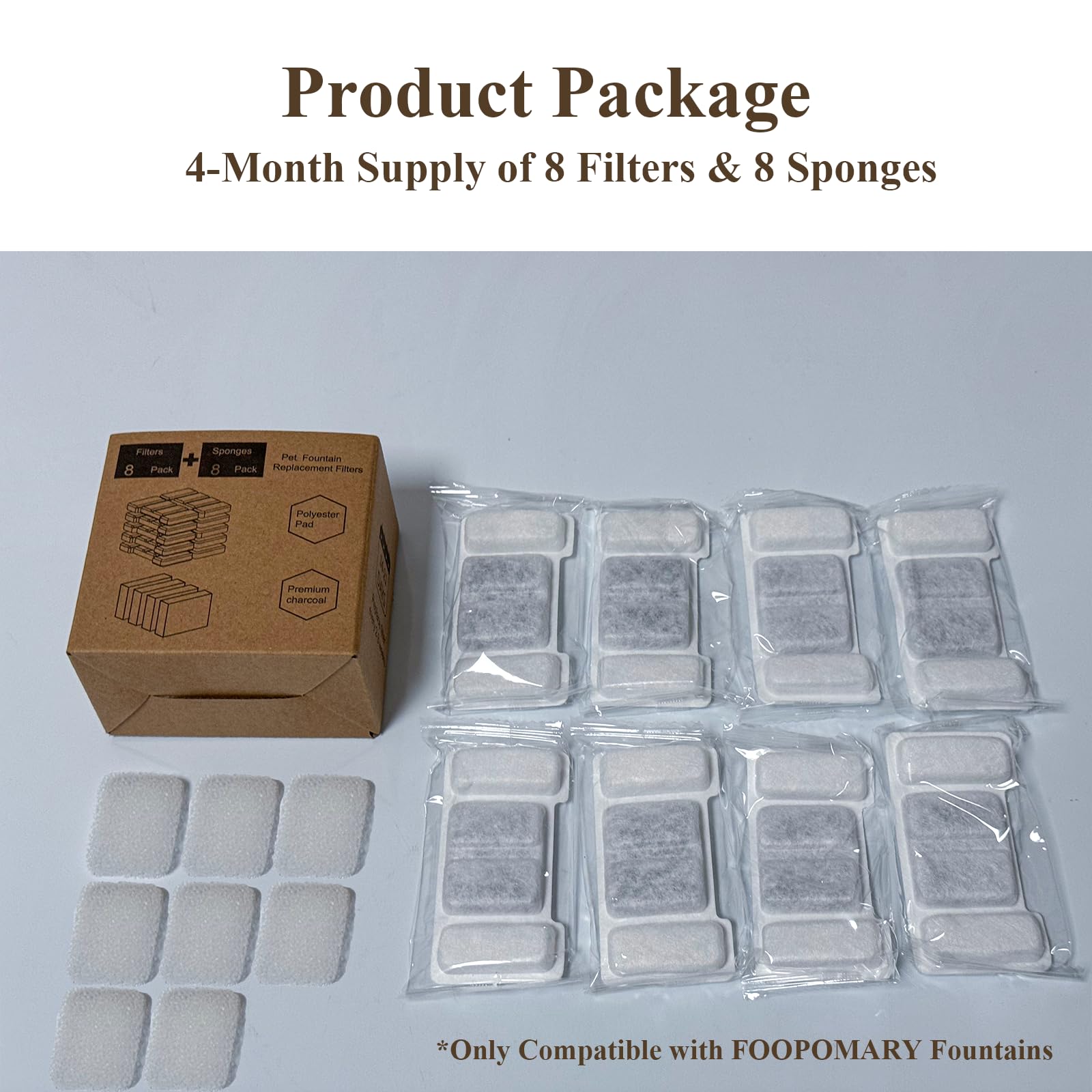 FOOPOMARY sponge 8-pack close-up demonstrating effective filtration for clean water.