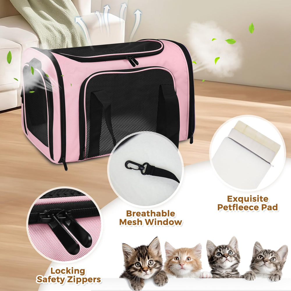 FOORLON Cat Carrier Soft with lockable zippers for security