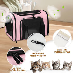 FOORLON Cat Carrier Soft with lockable zippers for security