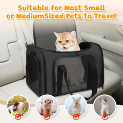 FOORLON cat carrier soft durable polyester with reinforced seams for longevity.