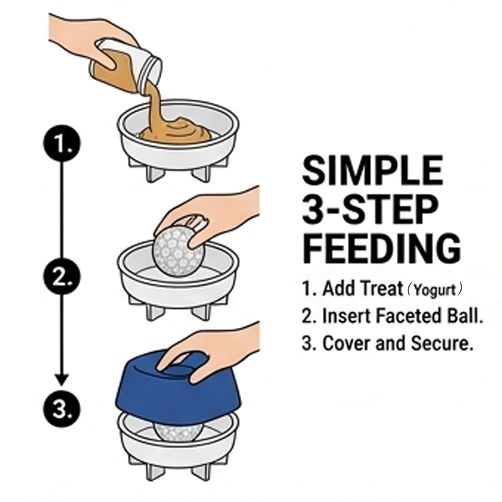 Foosunzy slow feeder bowl, blue, ideal for outdoor and travel use.