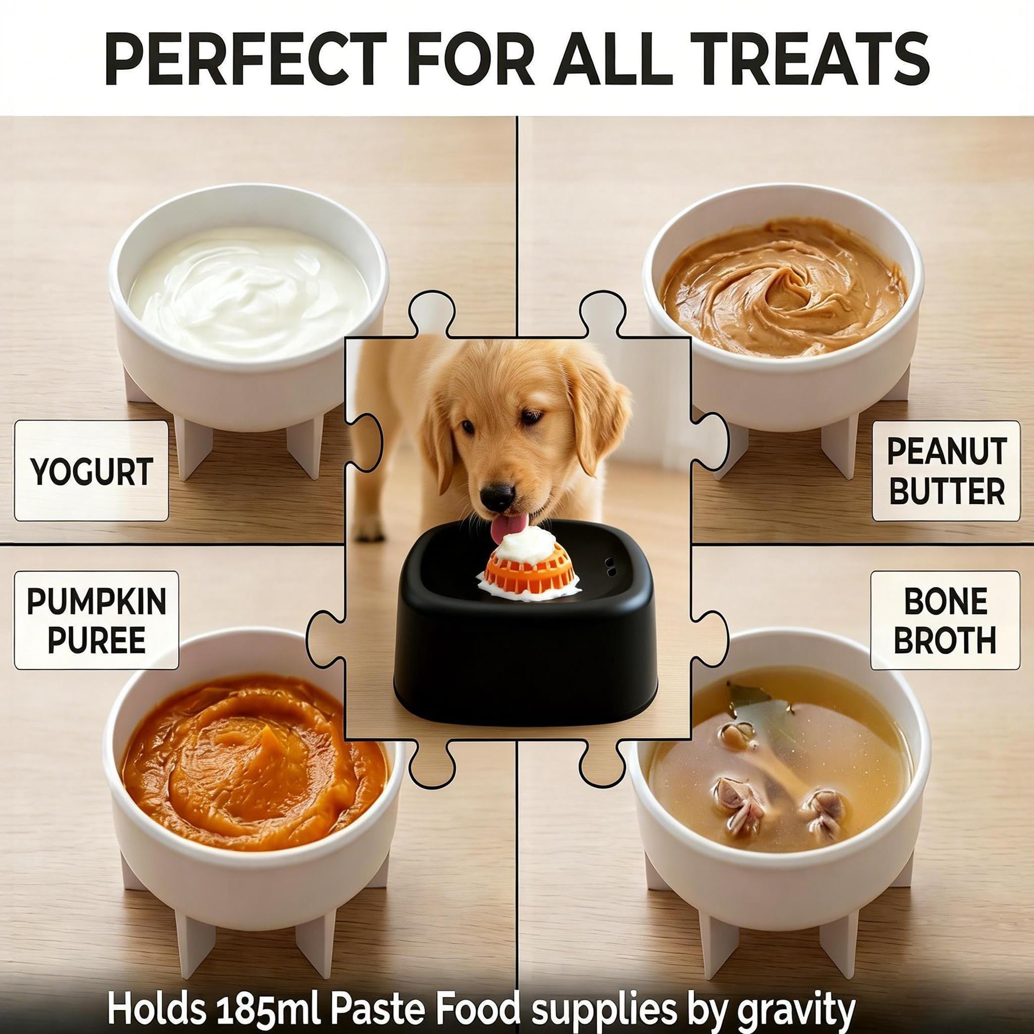 Foosunzy slow feeder bowl for dogs and cats, detachable for easy cleaning.