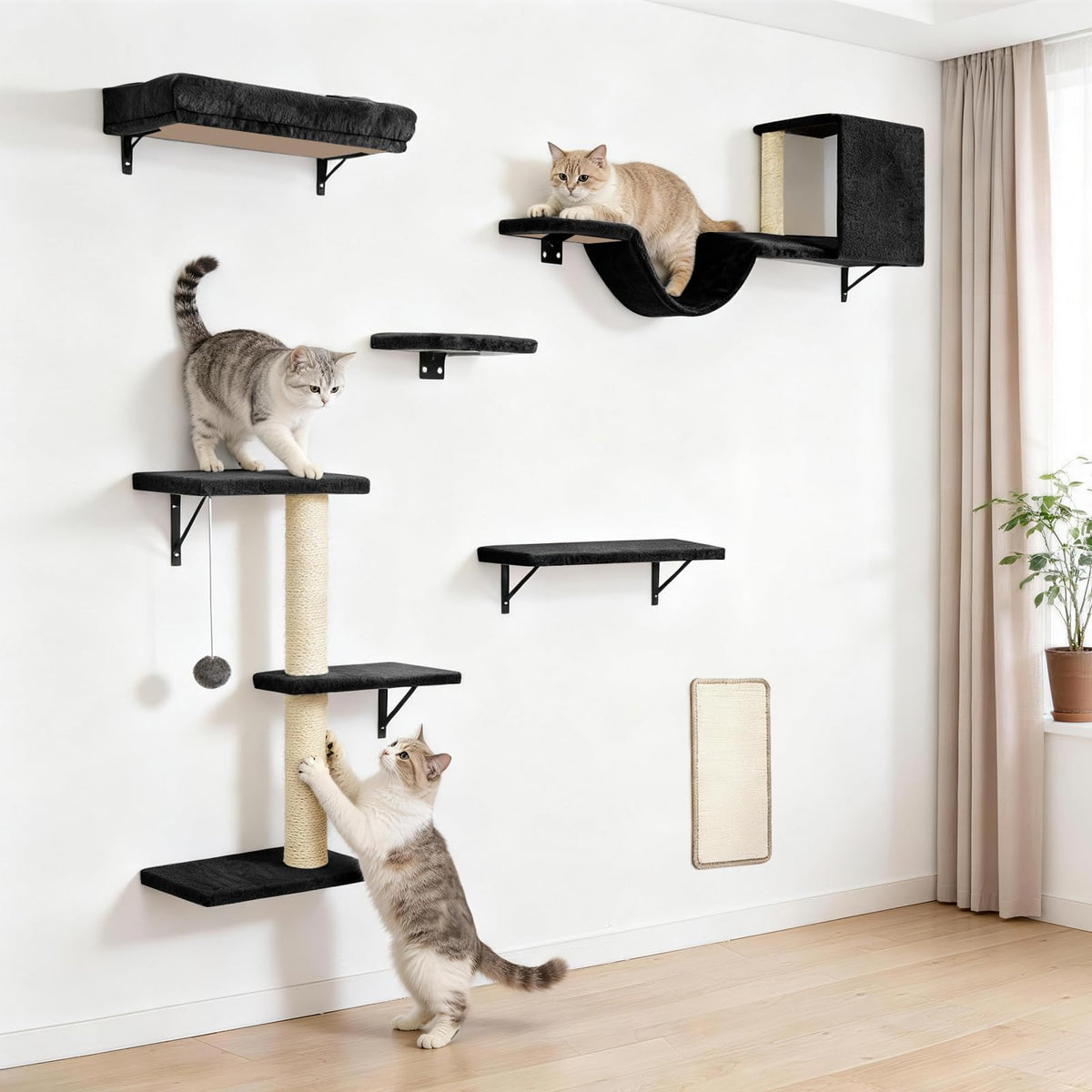 Fopetfy cat wall shelves base stability for confident climbs and safe landings