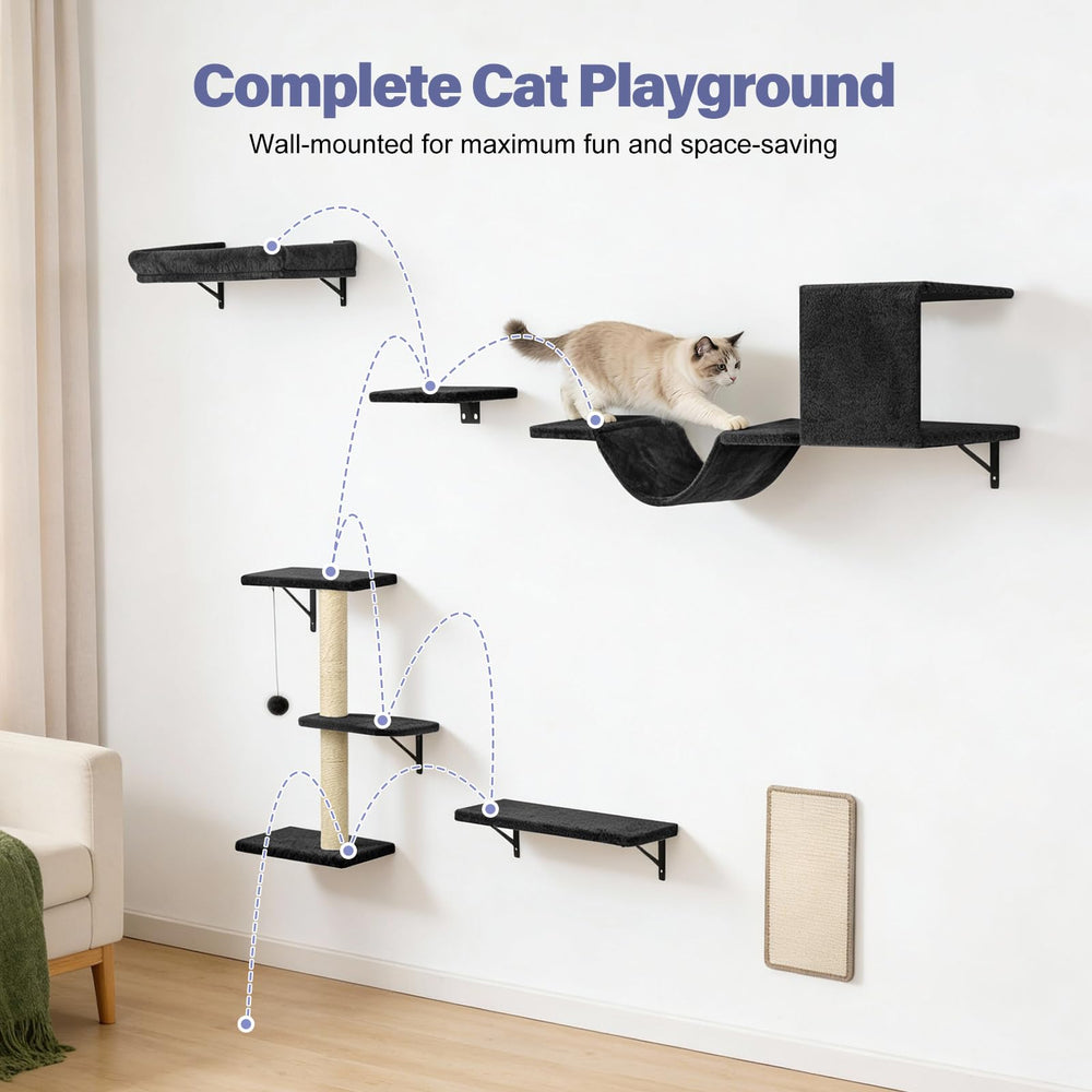 Fopetfy cat wall shelves cat hide lounge area provides a cozy retreat