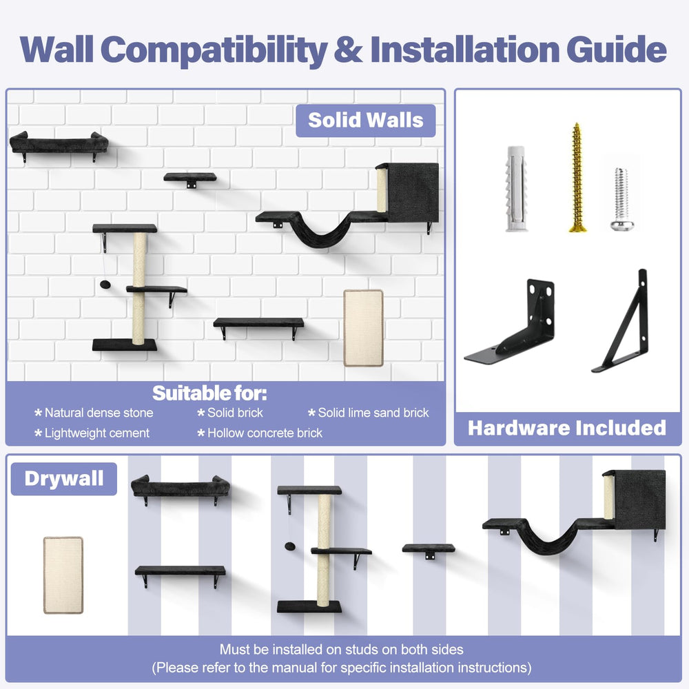 Fopetfy cat wall shelves installation guide for simple mounting on common walls