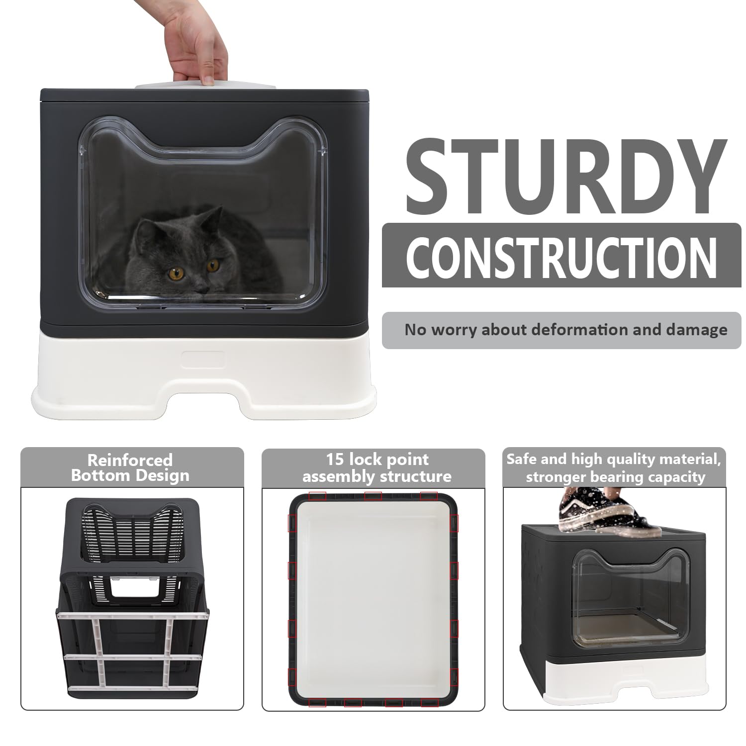 Fophop includes a litter scoop and 2-in-1 cleaning brush for convenience.