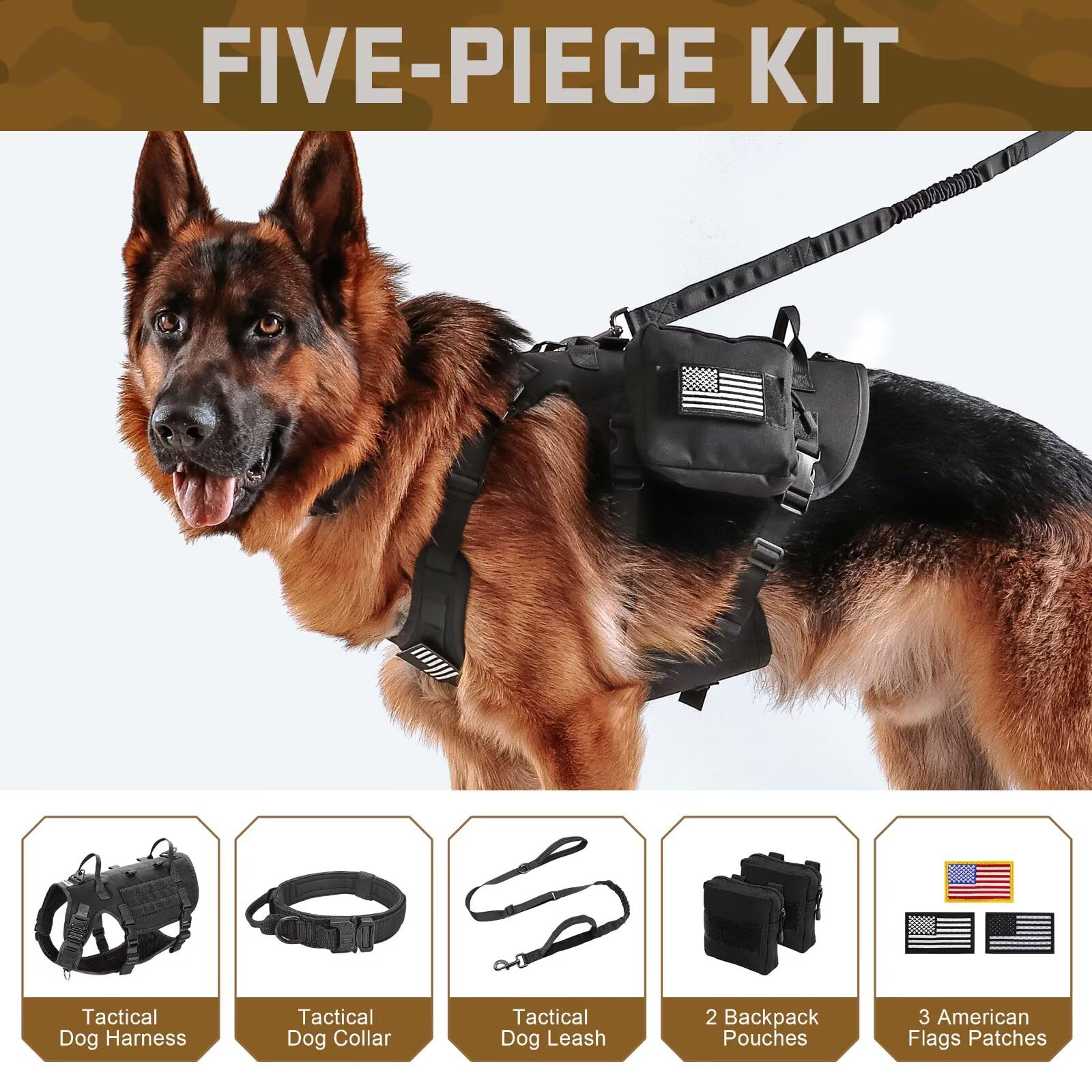 Forestpaw tactical harness large dog chest measure guide demonstrates sizing for comfortable fit.