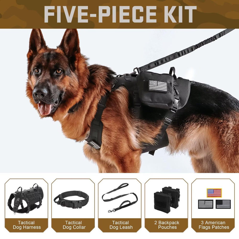 Forestpaw tactical harness large dog chest measure guide demonstrates sizing for comfortable fit.