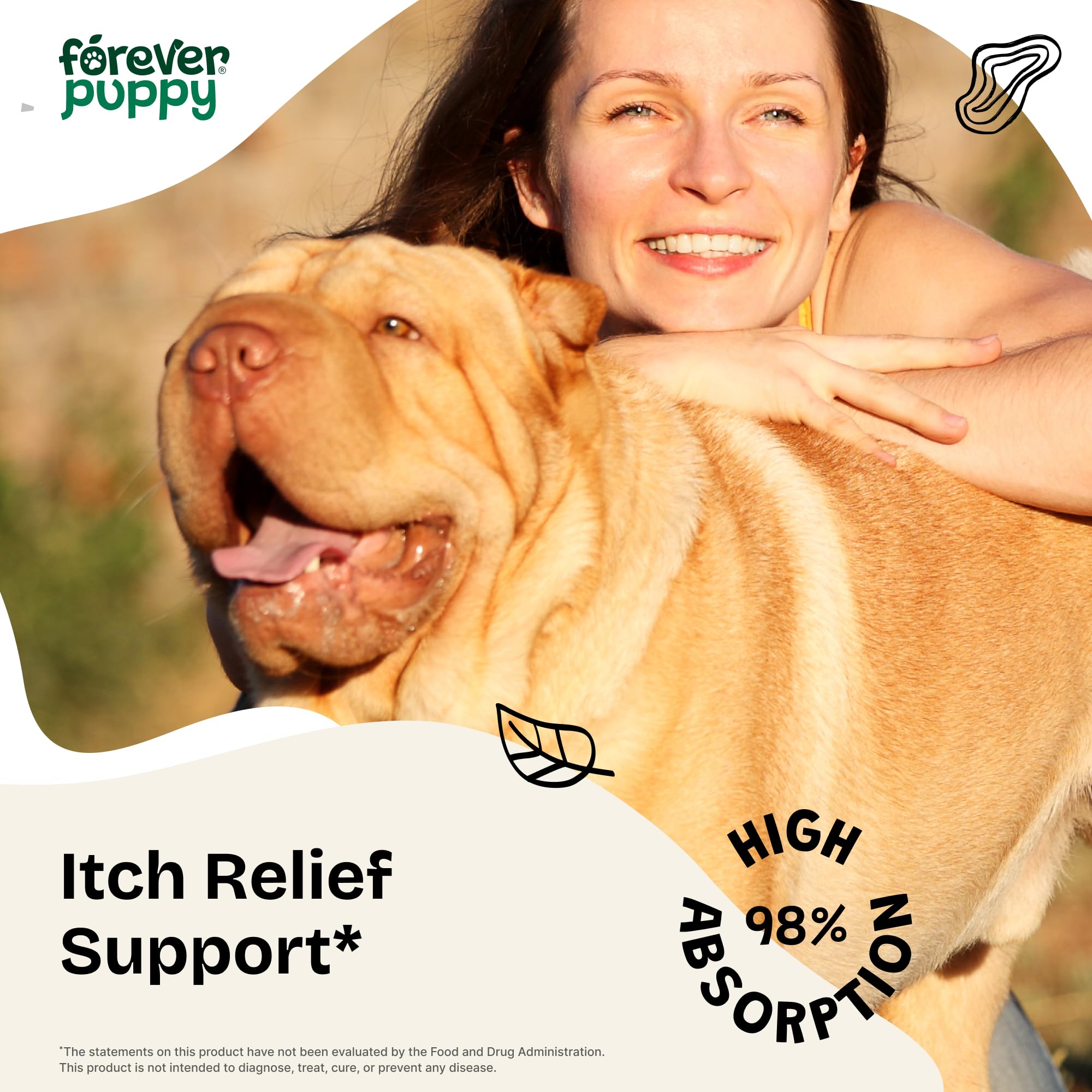 Forever Puppy drops added to dog food bowl demonstrate easy, discreet administration.