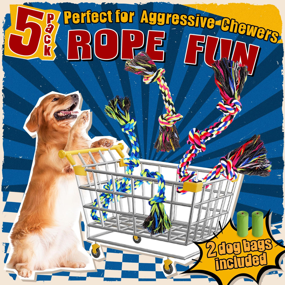 Forfon rope toy close-up showing durable cotton fibers for lasting play.