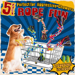 Forfon rope toy close-up showing durable cotton fibers for lasting play.