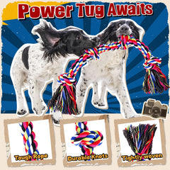 Forfon rope toy demonstrates floss-like cleaning between teeth during play.