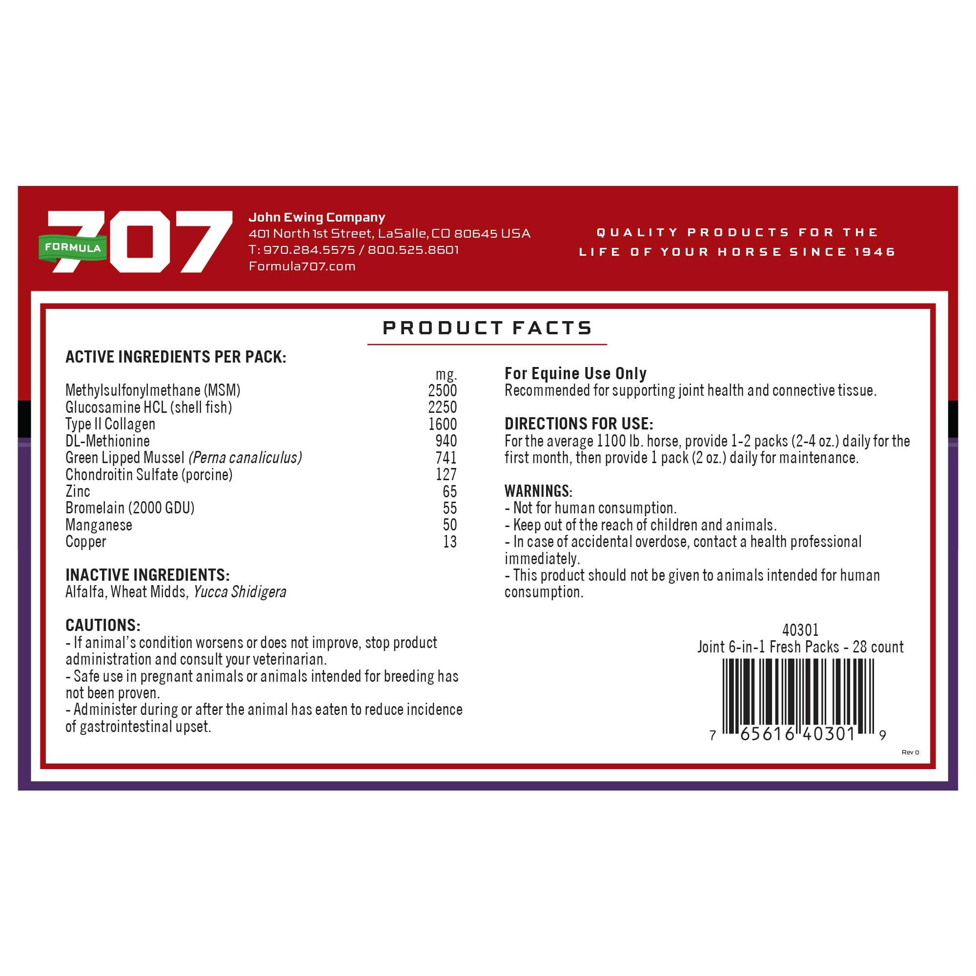 Formula 707 Colorado manufacturing badge indicating trusted quality since 1946.