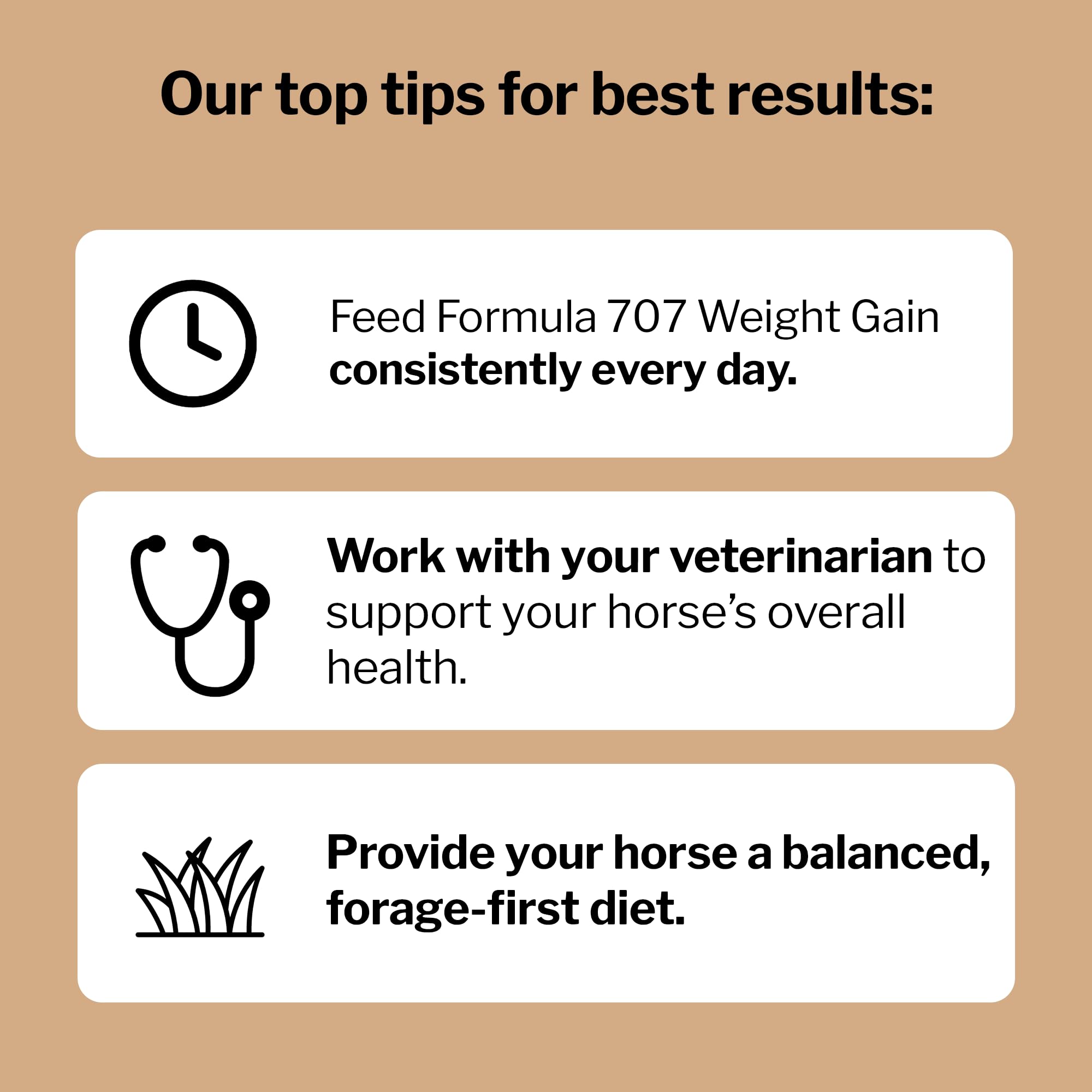 Formula 707 energy and muscle support closeup showcasing balanced equine nutrition