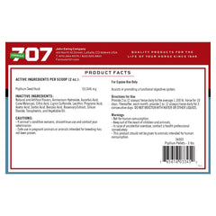 Formula 707 Psyllium Pellets in stable illustrates monthly gut maintenance.