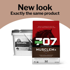 Formula 707 MuscleMx bag label highlights 3 lb size for easy supplementation