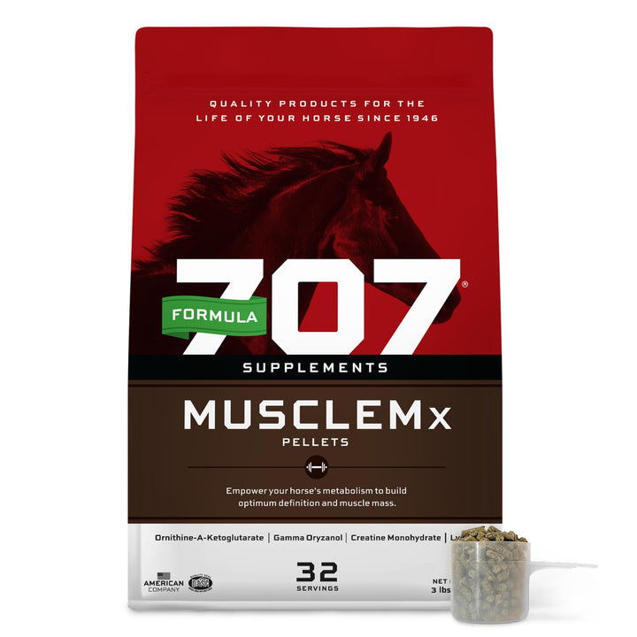 Formula 707 MuscleMx bottle front shows packaging for conditioning support