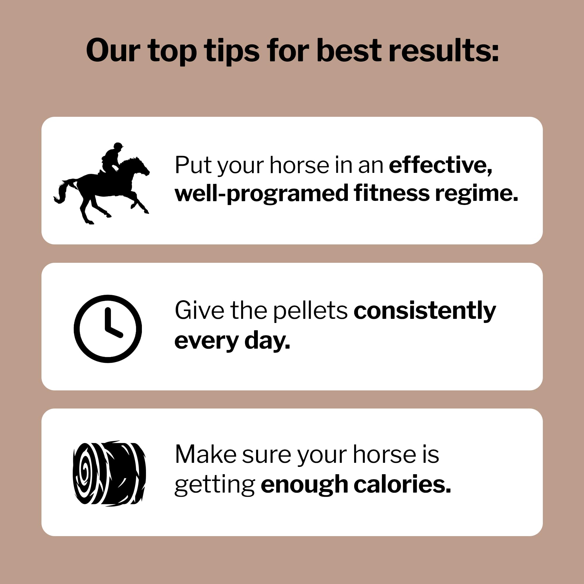 Formula 707 MuscleMx on a trotting horse feeding station illustrates daily supplementation