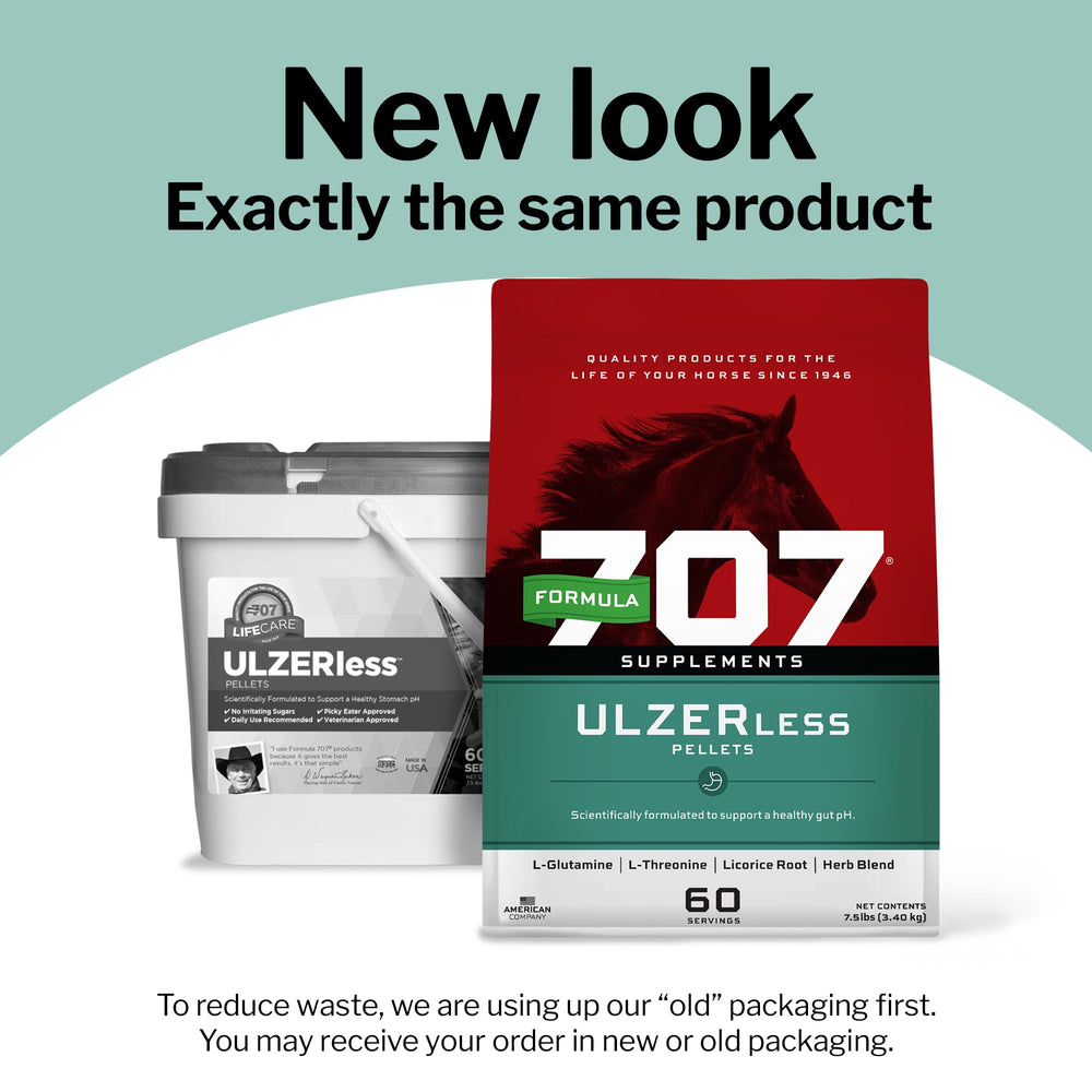 Formula 707 ULZERless bottle with two-scoop dosage guidance