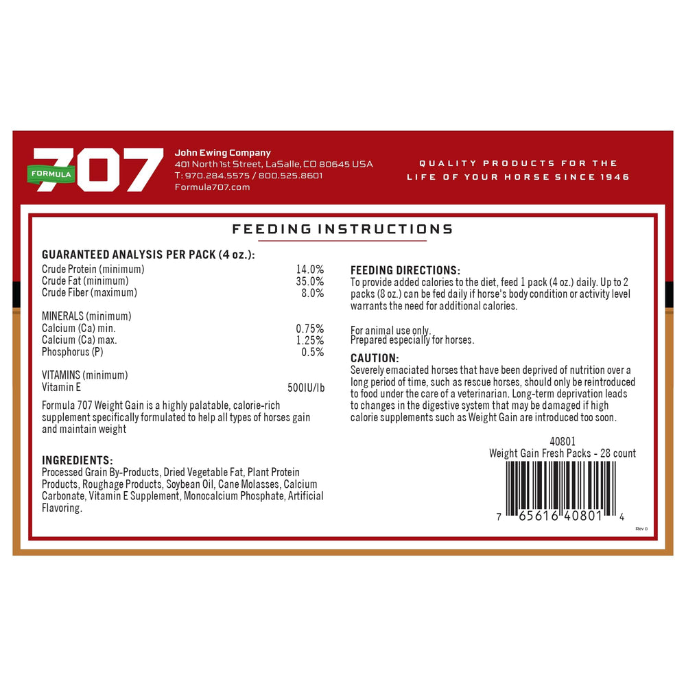 Formula 707 Weight Gain equine feeding scene shows horses benefiting from calorie-rich supplement.