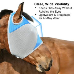 Fornyk mask uses tear-resistant mesh to guard flies while preserving visibility